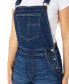 Juniors' Cuffed Shorts Denim Overalls