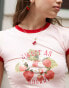 Фото #3 товара Miss Selfridge sweet as a berry tipped tee in pink