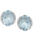 ფოტო #1 პროდუქტის Aquamarine (3 ct. t.w.) and Diamond Accent Stud Earrings in 14k White Gold