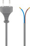 Фото #1 товара Wentronic Cable with Euro Plug for Assembly - 1.5 m - Grey - 1.5 m - CEE7/16 - H03VVH2-F - 250 V
