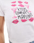 Pieces concert baby t-shirt with 'Lets Go Girls' front print in white