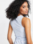 Vero Moda round neck sleeveless top co-ord in pale blue gingham