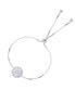 ფოტო #1 პროდუქტის Cubic Zirconia Round and Baguette Wheel Adjustable Bolo Bracelet in Sterling Silver (Also in 14k Gold Over Silver or 14k Rose Gold Over Silver)