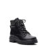 Фото #1 товара Time & Tru Womens Black Lace-Up Round Toe Slip-Resistant Ankle Hiker Boot US 8W