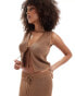 Фото #1 товара Rhythm josie knit vest co-ord in brown