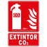 ATM CO2 PVC class B fire extinguisher sign