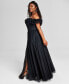 Фото #7 товара Trendy Plus Size Tulle-Trim Off-The-Shoulder Gown, Created for Macy's
