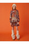 Фото #11 товара Etnik Desenli Gipe Detaylı Mini Elbise