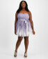 ფოტო #1 პროდუქტის Plus Size Ombré-Mesh Glitter Corkscrew Dress