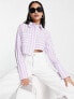 Фото #1 товара Topshop stripe poplin cropped shirt in lilac