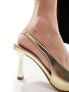 ASOS DESIGN Salty slingback stiletto mid shoes in gold