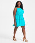 Фото #3 товара Trendy Plus Size Halter Ruffled Mini Dress, Created for Macy's