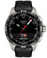 ფოტო #1 პროდუქტის Men's Swiss T-Touch Connect Solar Black Rubber Strap Smart Watch 48mm