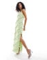 Pretty Lavish asymmetric cami ruffle midaxi dress in pistachio