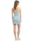 Women's Denim Strapless Zip-Front Mini Bodycon Dress