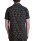 Men's Slim-Fit Diamond Grid Logo-Print Button-Down Camp Shirt, Created for Macy's