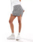 ASOS DESIGN mini pelmet skirt with front split in mono check