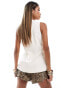 River Island fitted longline waistcoat in cream