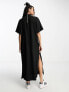 Фото #3 товара ASOS DESIGN high neck oversized column midi dress in black