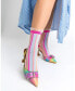 ფოტო #2 პროდუქტის Women's Candy Stripe Ruffle Sheer Sock