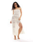 Фото #1 товара New Look bandeau crochet maxi dress in white