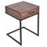Фото #1 товара Mango Wood Side Table With Drawer And Cantilever Iron Base, Brown And Black
