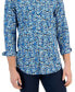 Фото #3 товара Men's Crowd Regular-Fit Floral-Print Button-Down Poplin Shirt, Created for Macy's