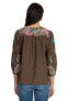 Johnny Was Kaluhi Split Neckline Top - J13421-5 Retail $220.00