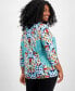 Фото #2 товара Plus Size Printed 3/4-Sleeve Top, Created for Macy's