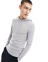 ASOS DESIGN muscle fit hoodie in grey marl