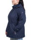 Фото #3 товара Women's Plus Size Quilted Hooded Anorak Coat