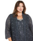 ფოტო #5 პროდუქტის Plus Size Embellished Jacket, Sleeveless Top and Pants Set