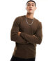 Фото #1 товара Selected Homme wool mix crew neck jumper in brown