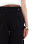 JDY button detail wide leg dad trousers in black Черный, S L34 - фото #3