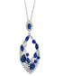 ფოტო #3 პროდუქტის EFFY® Sapphire (2-1/6 ct. t.w.) & Diamond (1/3 ct. t.w.) Open Cluster 18" Pendant Necklace in 14k White Gold