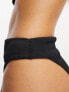 Фото #4 товара Hollister high leg high waist ribbed co-ord bikini bottoms in black