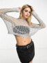 Фото #1 товара Stradivarius crochet top in slate