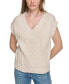 Фото #1 товара Women's Extended-Shoulder Cable-Knit Vest