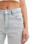 Фото #5 товара Pull&Bear high waisted wide leg jeans in light blue