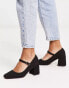 Фото #1 товара ASOS DESIGN Selene mary jane mid block heeled shoes in black