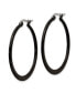 Stainless Steel Polished Black plated Hoop Earrings