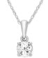 Фото #2 товара Macy's diamond Solitaire 18" Pendant Necklace (1/3 ct. t.w.) in 14k Gold