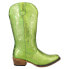 Roper Riley Metallic Snip Toe Cowboy Womens Green Casual Boots 09-021-1566-3246