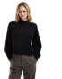 Фото #1 товара Monki knitted turtleneck sweater in black