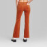 Фото #2 товара Women's Mid-Rise Corduroy Flare Pants - Wild Fable Rust 4