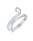 ფოტო #5 პროდუქტის Minimalist Delicate Midi Knuckle Thin 1MM Band Stackable Bypass Wrap Snake Serpent Ring14K Gold Plated .925 Sterling Silver