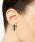 ფოტო #2 პროდუქტის Onyx Small Hoop Earrings in Sterling Silver