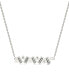 Фото #3 товара Charles & Colvard moissanite Fixed Baguette Necklace (3/4 Carat Total Weight Certified Diamond Equivalent) in 14K White Gold