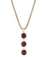 Rhodolite Garnet Three Stone Dangle Pendant Necklace (2-3/8 ct. t.w.) in 14k Gold-Plated Sterling Silver, 18" + 3" extender