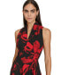 ფოტო #3 პროდუქტის Petite Printed V-Neck Sleeveless Dress